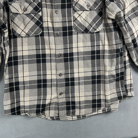 Duluth Trading Shirt Mens 2XL Gray Heavyweight Button Down Flannel Workwear - Picture 3 of 9